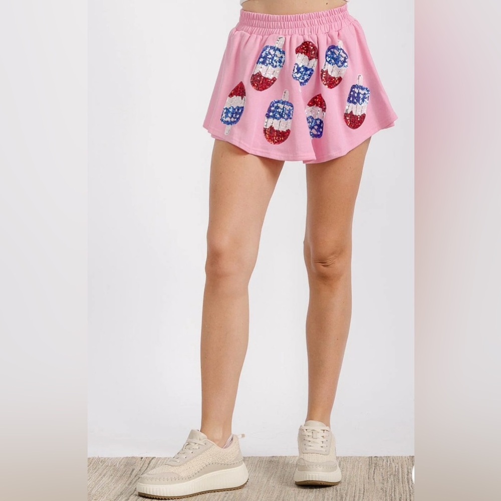 Pink Patterned Women's Shorts